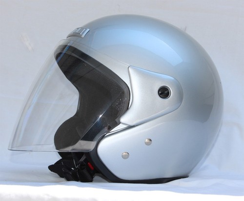Jet helm scooter - silber,, mit