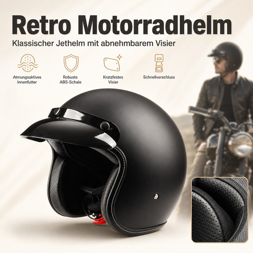Klassischer motorradhelm - klassischer,