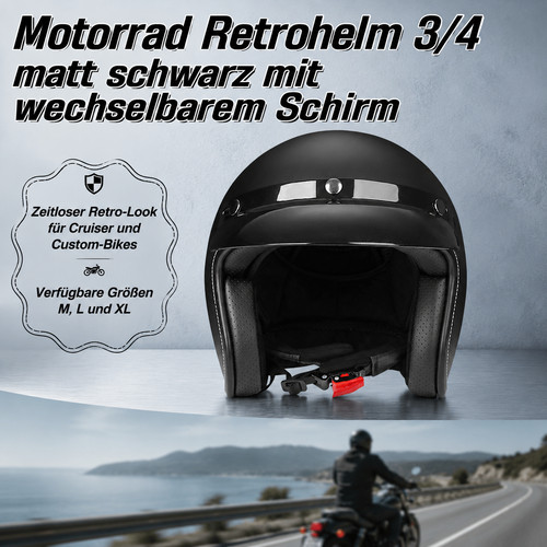 Für biker retro jethelm - retro, 3/4